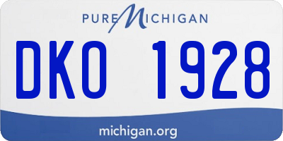 MI license plate DKO1928