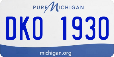MI license plate DKO1930