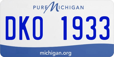 MI license plate DKO1933