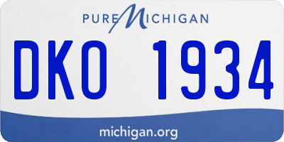 MI license plate DKO1934