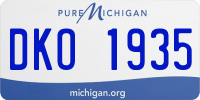 MI license plate DKO1935