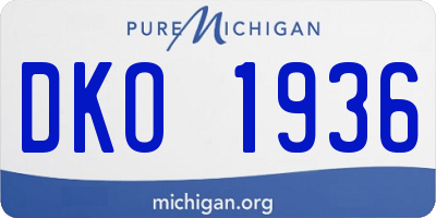MI license plate DKO1936