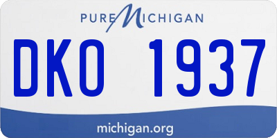 MI license plate DKO1937