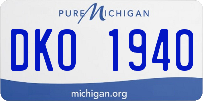 MI license plate DKO1940