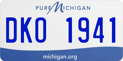 MI license plate DKO1941