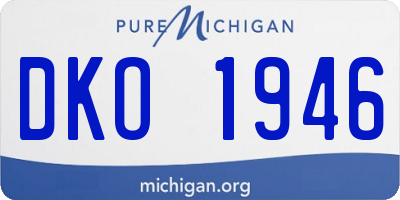 MI license plate DKO1946