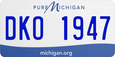 MI license plate DKO1947
