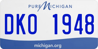 MI license plate DKO1948