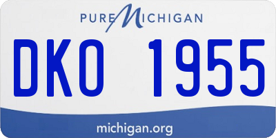 MI license plate DKO1955