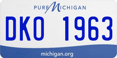 MI license plate DKO1963