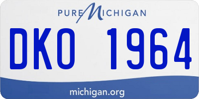 MI license plate DKO1964