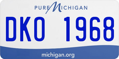 MI license plate DKO1968