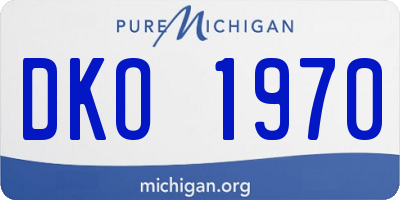 MI license plate DKO1970