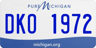 MI license plate DKO1972