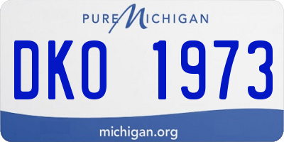 MI license plate DKO1973