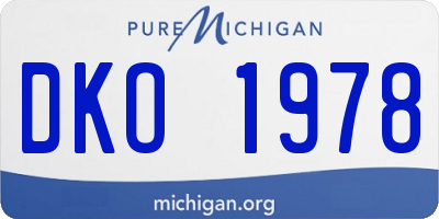 MI license plate DKO1978