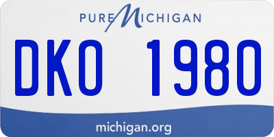 MI license plate DKO1980