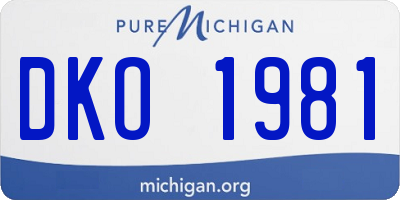 MI license plate DKO1981