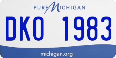 MI license plate DKO1983