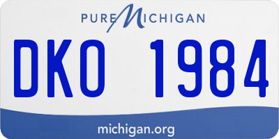 MI license plate DKO1984