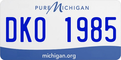 MI license plate DKO1985