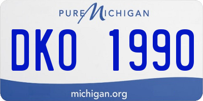 MI license plate DKO1990