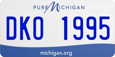 MI license plate DKO1995