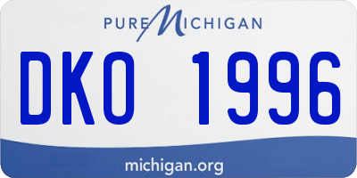 MI license plate DKO1996