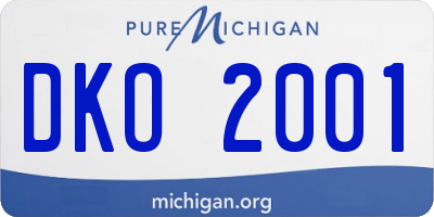 MI license plate DKO2001