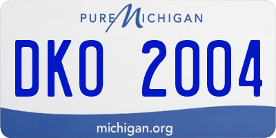 MI license plate DKO2004