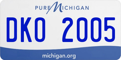 MI license plate DKO2005