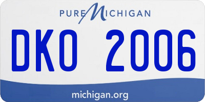 MI license plate DKO2006