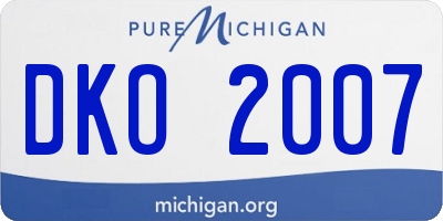 MI license plate DKO2007
