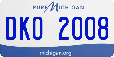 MI license plate DKO2008