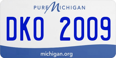 MI license plate DKO2009