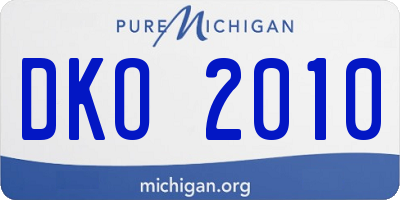 MI license plate DKO2010