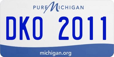 MI license plate DKO2011