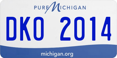 MI license plate DKO2014