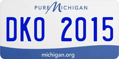 MI license plate DKO2015