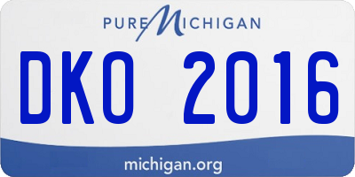 MI license plate DKO2016