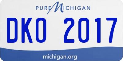 MI license plate DKO2017