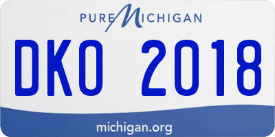 MI license plate DKO2018