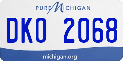 MI license plate DKO2068