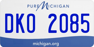 MI license plate DKO2085