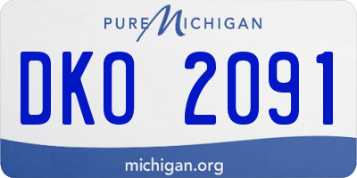 MI license plate DKO2091