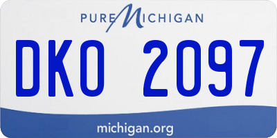 MI license plate DKO2097