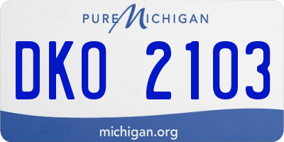 MI license plate DKO2103