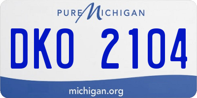MI license plate DKO2104