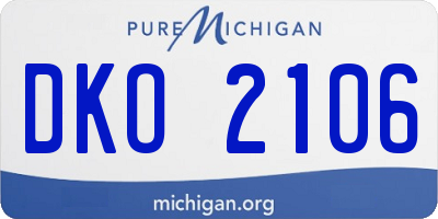 MI license plate DKO2106