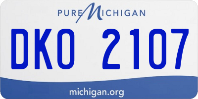 MI license plate DKO2107